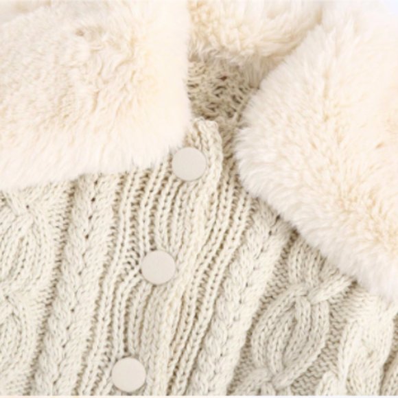 Trendy Cream Cropped Sweater - Picture 5 of 7